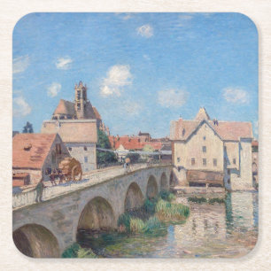 Alfred Sisley - Die Brücke von Moret Rechteckiger Pappuntersetzer