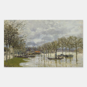 Alfred Sisley - Die Flut auf der Straße Rechteckiger Aufkleber