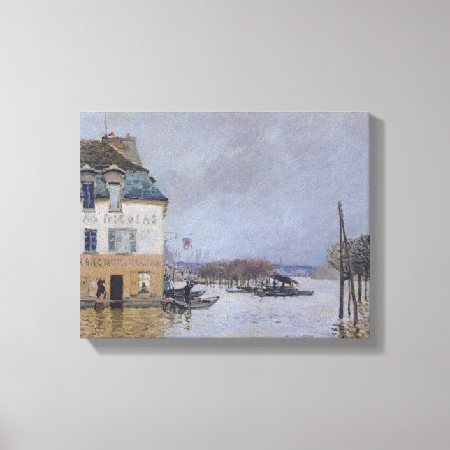 Alfred Sisley | Die Überschwemmung in Port-Marly Leinwanddruck (Vorderseite)
