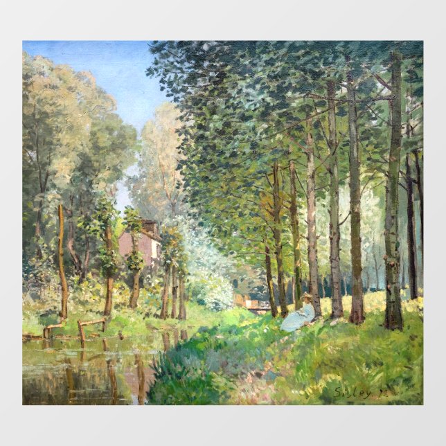 Alfred Sisley - Erholung entlang der Straße Fensteraufkleber (Blatt)