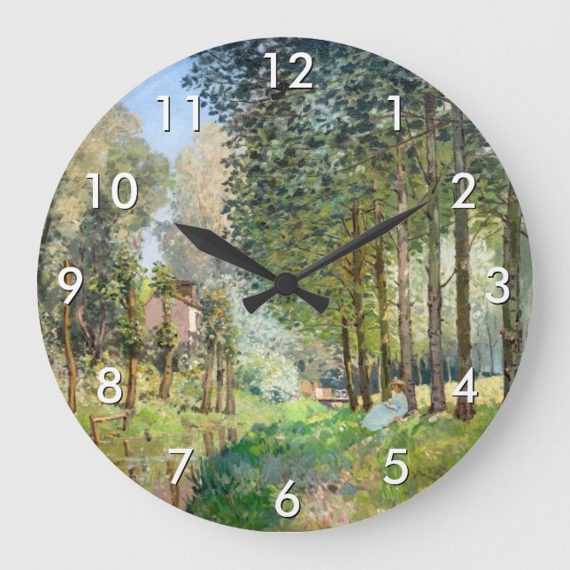 Alfred Sisley - Erholung entlang der Straße Große Wanduhr (Vorderseite)