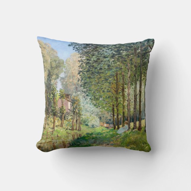 Alfred Sisley - Erholung entlang der Straße Kissen (Vorderseite)