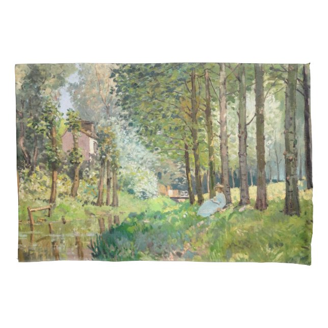 Alfred Sisley - Erholung entlang der Straße Kissenbezug (Vorderseite)