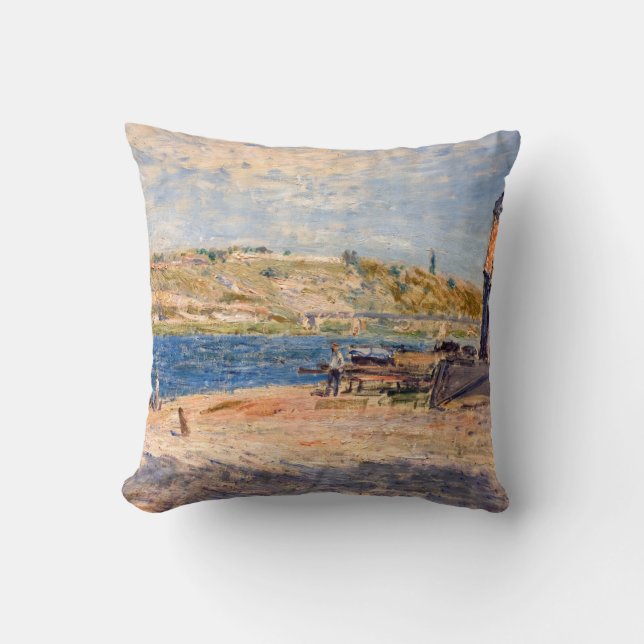 Alfred Sisley - Flussufer bei Saint-Mammes Kissen (Vorderseite)