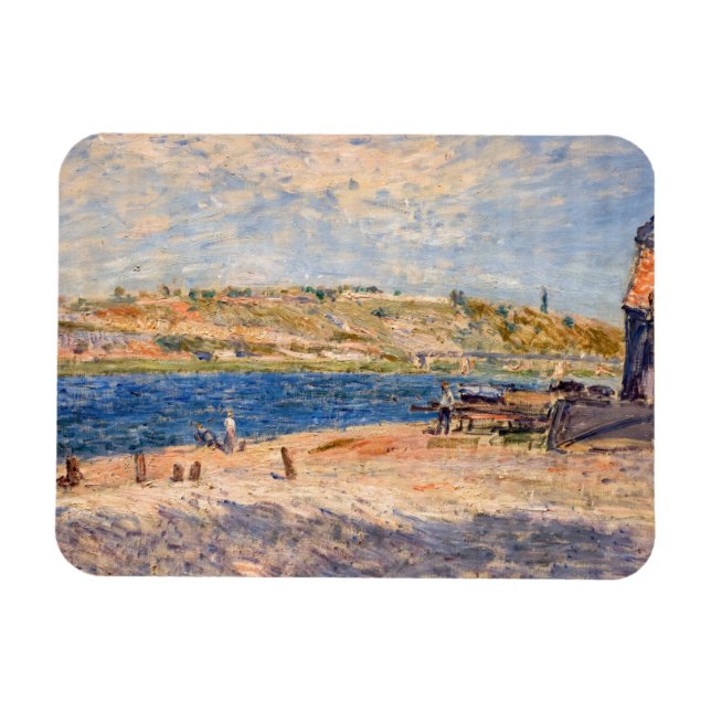Alfred Sisley - Flussufer bei Saint-Mammes Magnet (Horizontal)