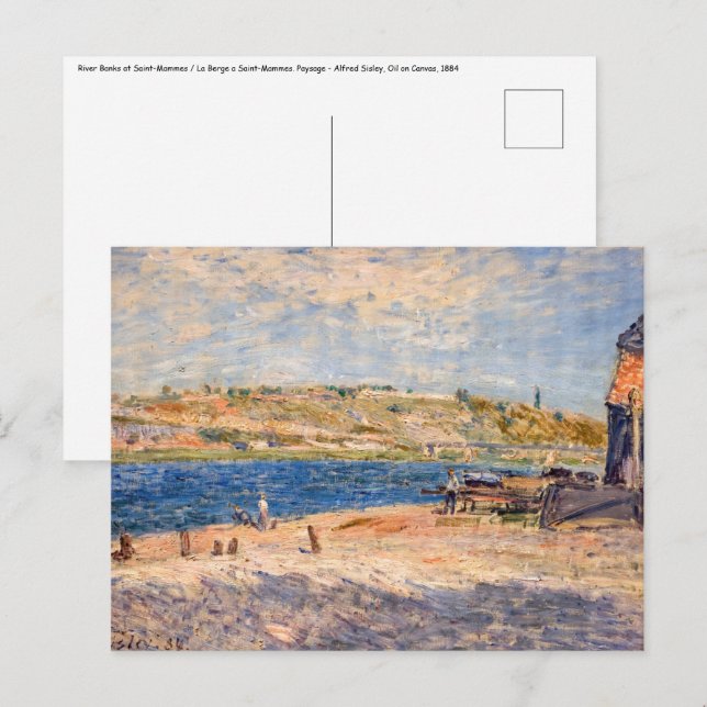 Alfred Sisley - Flussufer bei Saint-Mammes Postkarte (Vorne/Hinten)