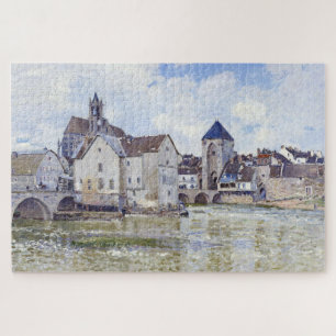 Alfred Sisley Gebäude und Brücken mit Wasser