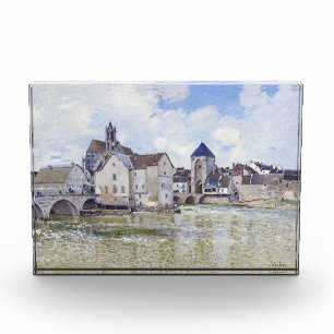 Alfred Sisley Gebäude und Brücken mit Wasser Fotoblock