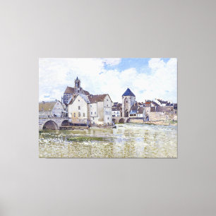 Alfred Sisley Gebäude und Brücken mit Wasser Leinwanddruck