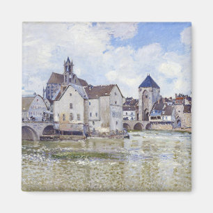 Alfred Sisley Gebäude und Brücken mit Wasser Magnet