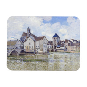 Alfred Sisley Gebäude und Brücken mit Wasser Magnet