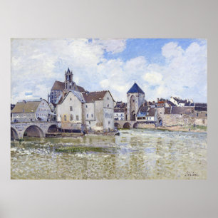 Alfred Sisley Gebäude und Brücken mit Wasser Poster