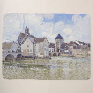 Alfred Sisley Gebäude und Brücken mit Wasser Sherpadecke