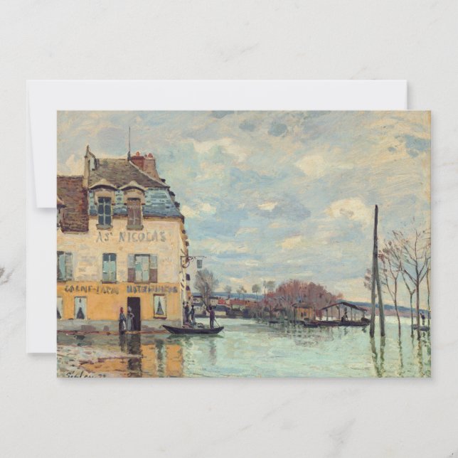 Alfred Sisley - Hochwasser in Port-Marly 1872 Einladung (Vorderseite)