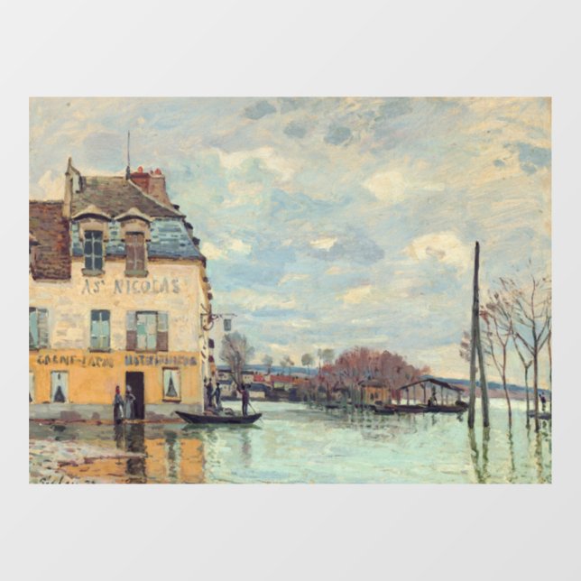 Alfred Sisley - Hochwasser in Port-Marly 1872 Fensteraufkleber (Blatt)