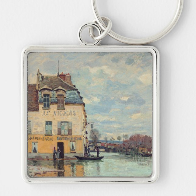 Alfred Sisley - Hochwasser in Port-Marly 1872 Schlüsselanhänger (Vorne)