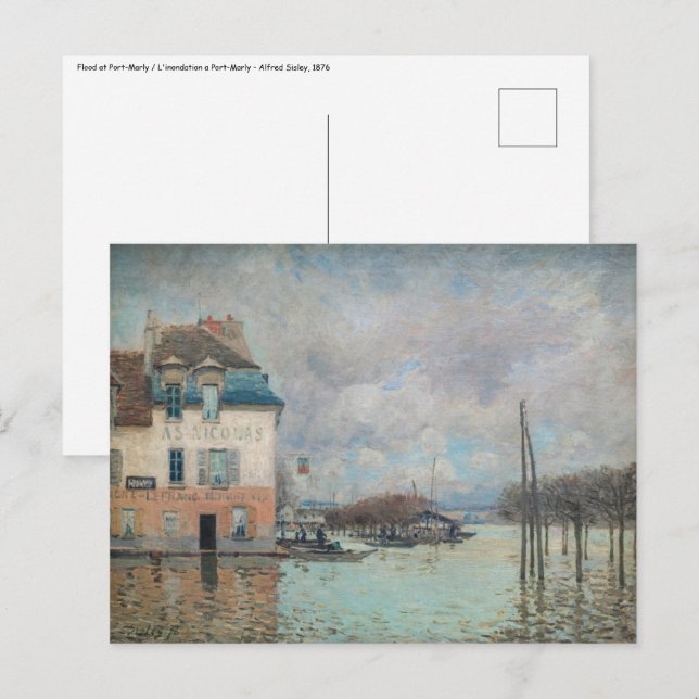 Alfred Sisley - Hochwasser in Port-Marly 1876 Postkarte (Vorne/Hinten)