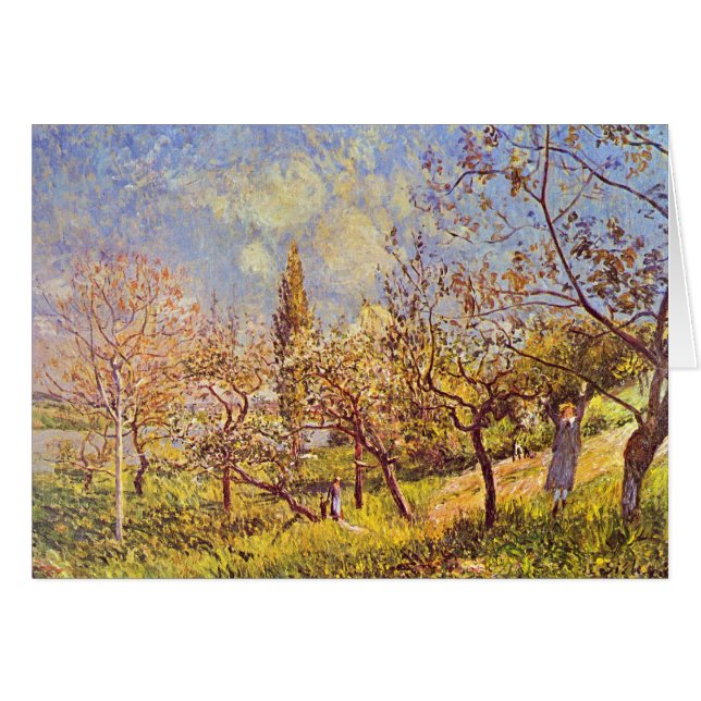 Alfred Sisley-Obstgarten im Frühjahr (Vorderseite (Horizontal))