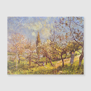 Alfred Sisley Orchard im Frühjahr Magnetkarte