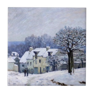Alfred Sisley - Place Chenil in Marly, Schneeeffek Fliese