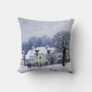 Alfred Sisley - Place Chenil in Marly, Schneeeffek Kissen