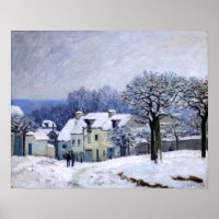 Alfred Sisley - Place Chenil in Marly, Schneeeffek