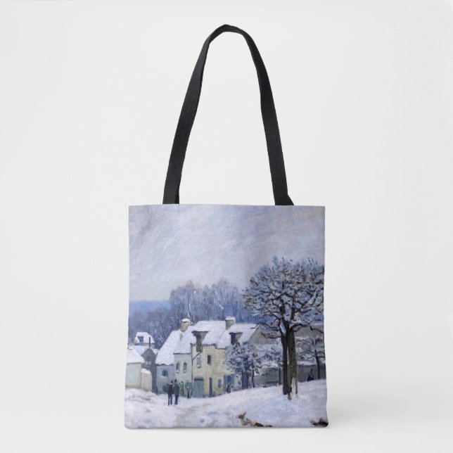 Alfred Sisley - Place Chenil in Marly, Schneeeffek Tasche (Vorderseite)