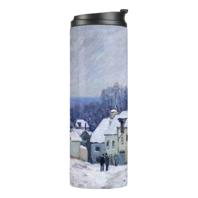 Alfred Sisley - Place Chenil in Marly, Schneeeffek Thermosbecher (Nach links gedreht)