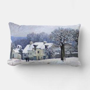 Alfred Sisley Place du Chenil in Marly, Schnee Lendenkissen