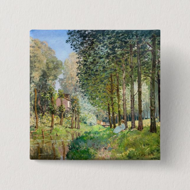 Alfred Sisley - Ruhe am Bach Button (Vorderseite)