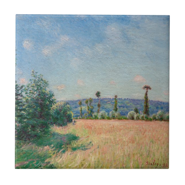 Alfred Sisley - Sahurs Meadows in Morning Sun Fliese (Vorderseite)