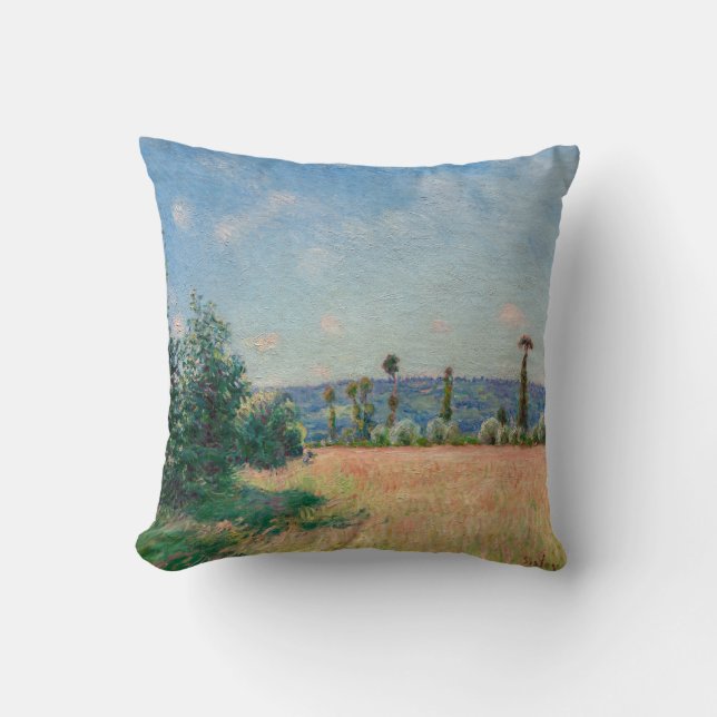 Alfred Sisley - Sahurs Meadows in Morning Sun Kissen (Vorderseite)