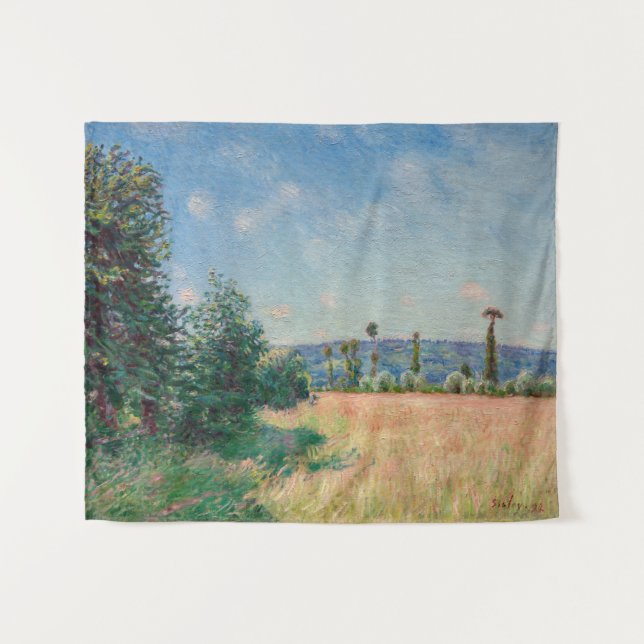 Alfred Sisley - Sahurs Meadows in Morning Sun Wandteppich (Vorderseite (Horizontal))