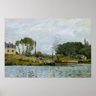Alfred Sisley   Schiffe an der Schleuse von Bougiv Poster