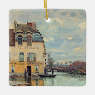 Alfred Sisley - Überschwemmung in Port-Marly 1872 Keramikornament