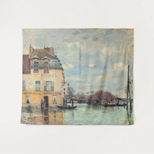 Alfred Sisley - Überschwemmung in Port-Marly 1872 Wandteppich