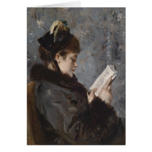 Alfred Stevens Lecture jeune dame CC0459 Carte