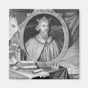 Alfred the Great (849-99) King of Wessex, graviert Magnet
