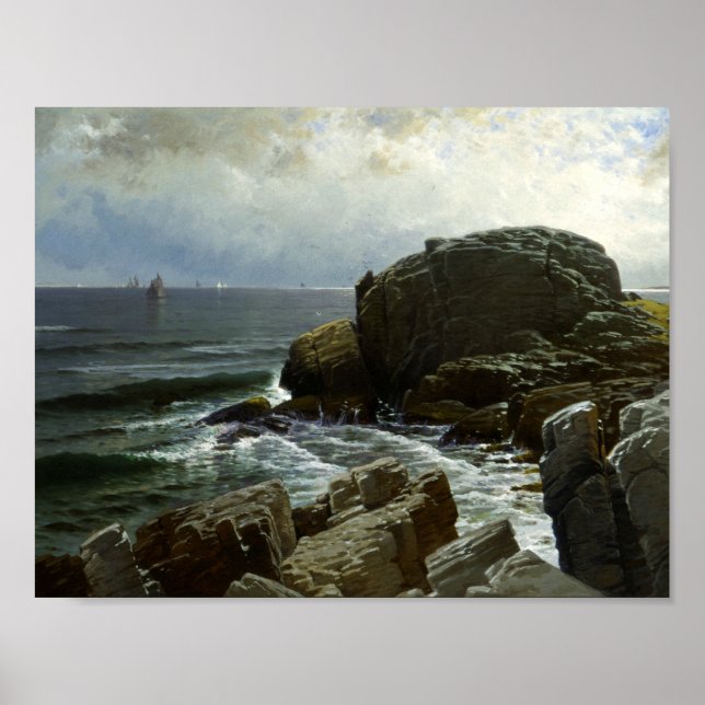 Alfred Thompson Bricher - Castle Rock, Marblehead Poster (Vorne)