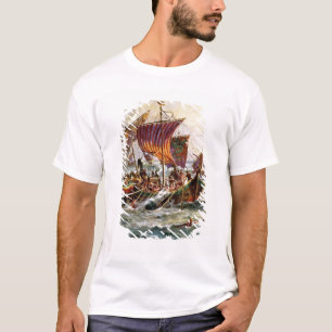 Alfreds Galeeren, die den Viking-Drachen in T-Shirt