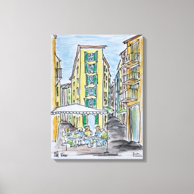 Alfresco Dining in der Altstadt von Nizza | Nizza, Leinwanddruck (Vorderseite)