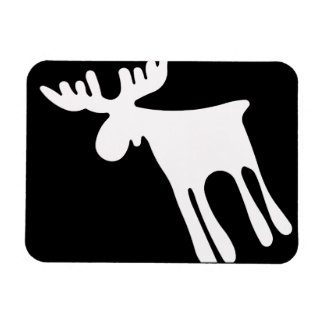 Älg / Moose, vit Magnet