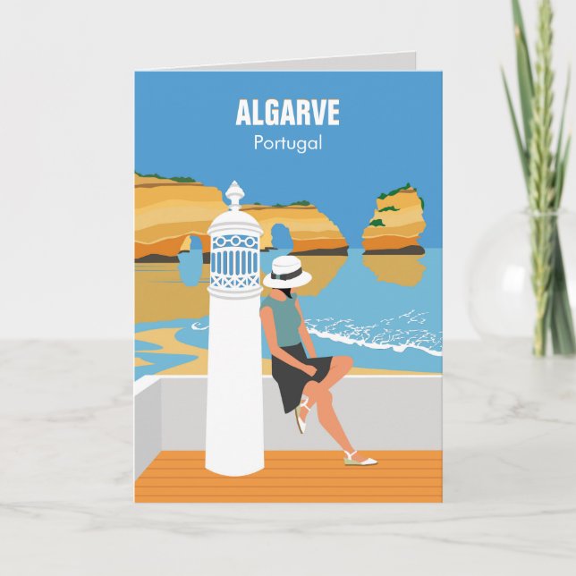 Algarve Beach Girl Reisen Vintag (Vorderseite)