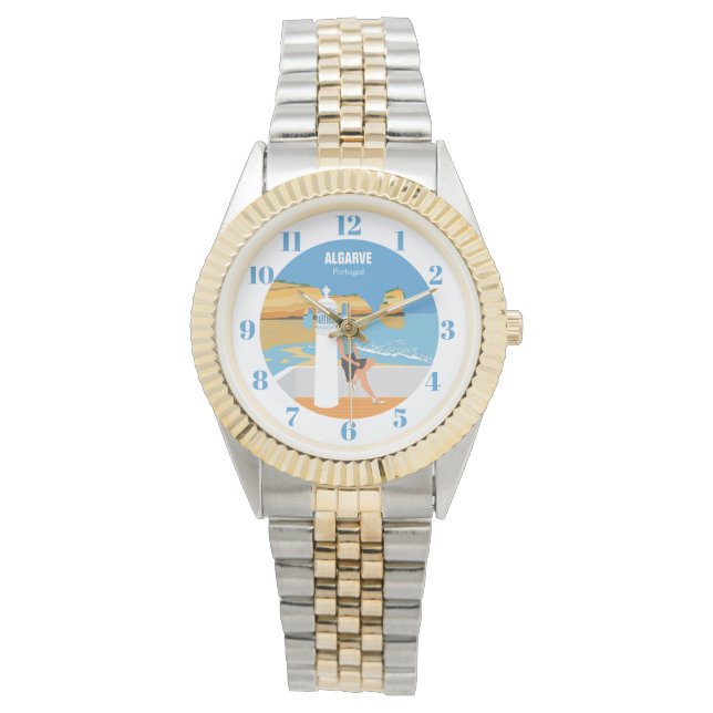 Algarve Beach Girl Reisen Vintag Armbanduhr (Vorderseite)