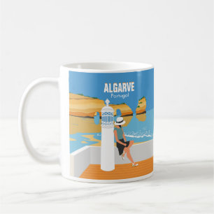 Algarve Beach Girl Reisen Vintag Kaffeetasse