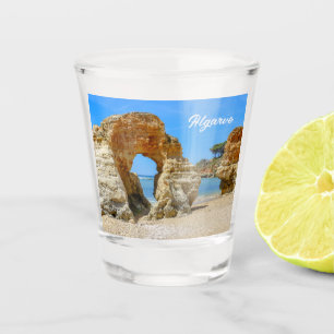 Algarve Beach und Felsen in Portugal Souvenir Schnapsglas