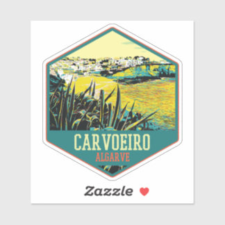 Algarve Carvoeiro Beach Illustration Portugal Aufkleber