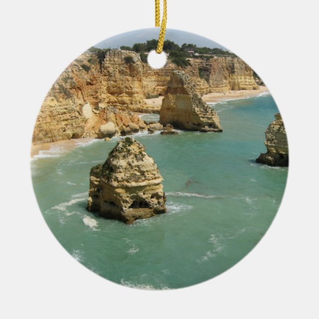 Algarve, Portugal, Benagil Strand und Felsen Keramik Ornament (Vorne)