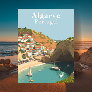 Algarve Portugal Europäische Strand Reise Postkarte