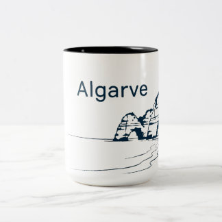 Algarve Portugal Küstenklippen Zweifarbiges Kaffee Zweifarbige Tasse